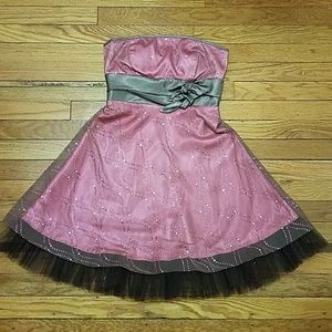 Pink and Brown Cocktails Dress
